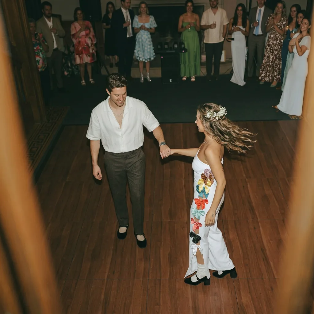 Bride spinning on dance floor